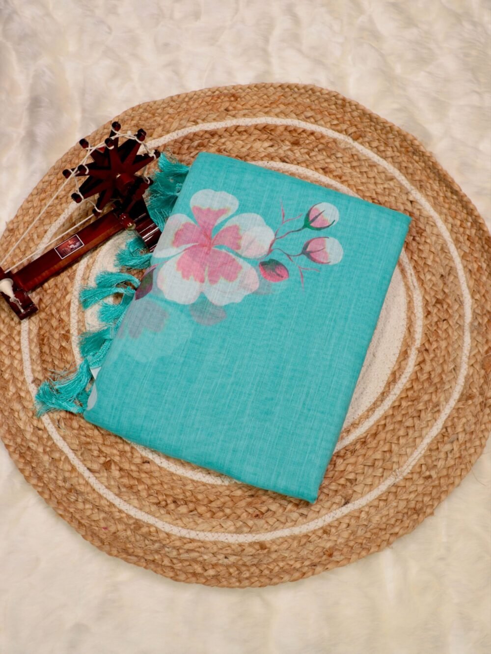 Seafoam Teal Blue Delicate floral prints on a breezy fabric — crafted for effortless everyday elegance