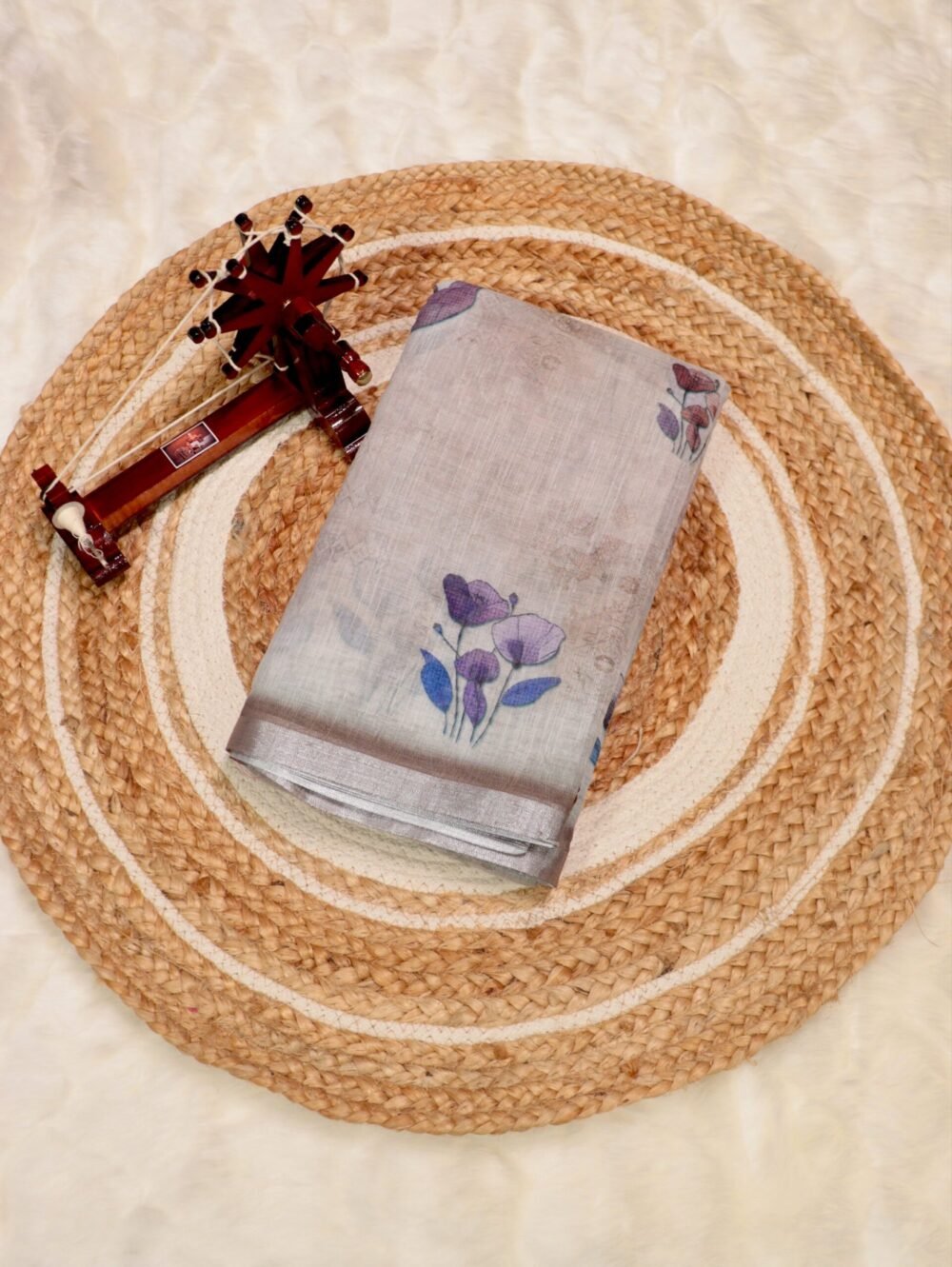 Chanderi Cotton Saree featuring allover Buttaas and fine texture with a refined finish for versatile wear - Ihaara Studio saree